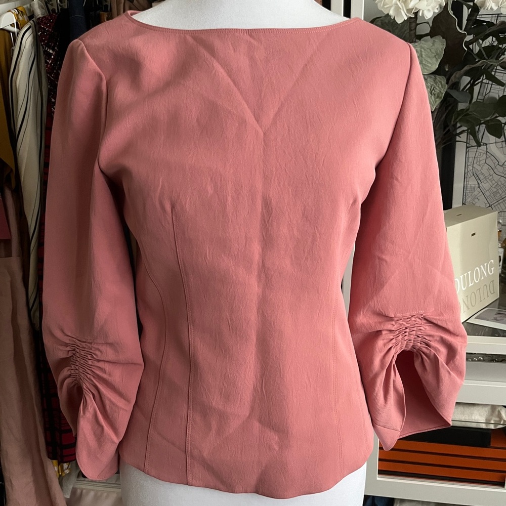 Tibi Pink Ballon Sleeves Top